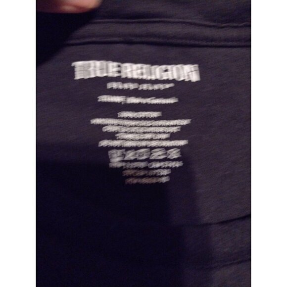 True Religion "FASHION FOR THE SENSES" T-Shirt True Size Is Men's XL Black Cotto - Picture 6 of 8
